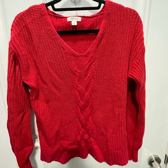 Macy’s Style & Co. Women’s Size Small Red Sweater - Picture 1 of 7